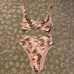 Aerie Wide Strap Scoop Bikini Top with 
Crossover High Cut Cheeky Bikini Bottom